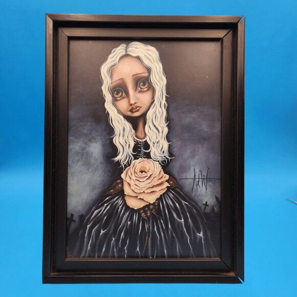 "Rose" By Angelina Wrona Framed Fine Art Print Gothic Halloween Decor 10x12" - Picture 2 of 9